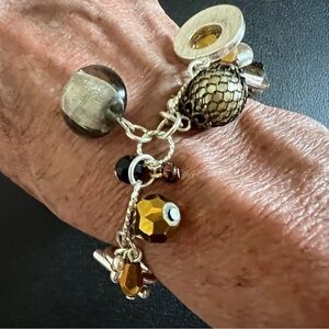 White House Black Market Gold and Silver Charm Bracelet